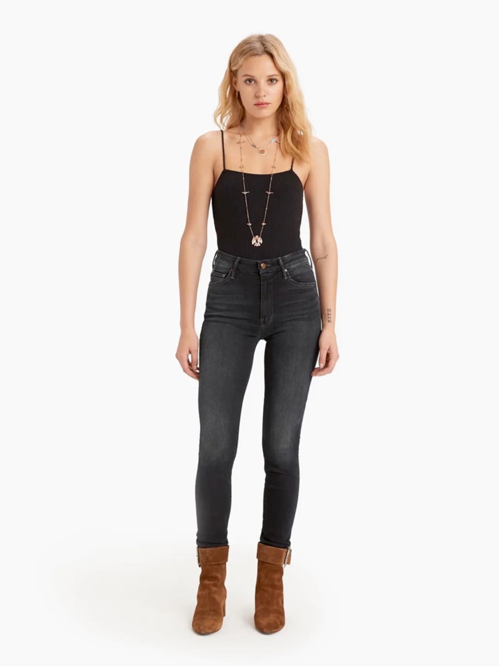 MOTHER High Waisted Looker in color Coffee, Tea or Me dark wash 30